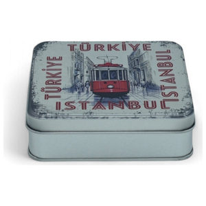 Caja de Regalo Cuadrada Plateada Mate de 120x120x40 mm, Diseño Personalizado Impreso, Caja de Hojalata de Grado Alimenticio - Product Image 1