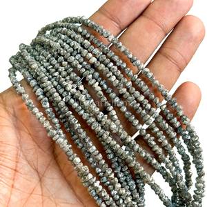 Perles brutes lisses en diamant gris non taillées 4-5 mm, perles de diamant naturelles sans conflit, brin de 16 pouces pour la fabrication de bijoux, vente en gros - Product Image 3