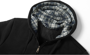 Mens Acid Washed Fleece Solid Pullover Hoodies 100% Cotton Embroidered Digital Printing Winter Heavyweight Thick Coat - Product Image 4