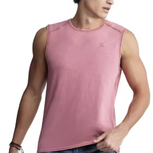 Camisetas de punto sin mangas algodón ajustado gimnasio logotipo personalizado camiseta sin mangas para hombre al por mayor verano hecho en Bangladesh - Product Image 1