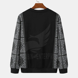 Sweat-shirt décontracté pour homme, col rond, haute qualité, durable, respirant, hiver, tissu polyester/coton uni, impression personnalisée - Product Image 2