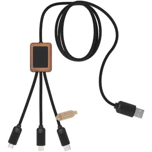 Custom 3-in-1 <b>Cable</b> C29 Bamboo <b>USB</b> Gadget for Promotions - Product Image 4