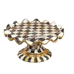 Support à gâteau de mariage de haute qualité, en métal, plaqué or, finition émail, écologique, forme ovale, certifié CE, artisanat - Product Image 6
