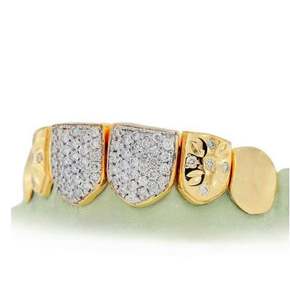 Couleur blanche Grillz personnalisée et poussière de diamant, coupe diamant, Hip Hop Grillz personnalisé, argent sterling Grillz 925, or 10K 14K - Product Image 3