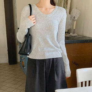 Almacén superventas Promoción de ropa de punto estilo diario PANA cuello en U bambú delgado de punto - Product Image 6