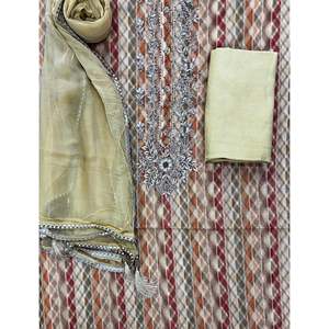 Women's Festive Unstitched Printed Organza Fancy Suit <b>Set</b> - Product Image 1