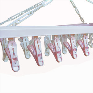 Séchoir à linge pliable en plastique avec 52 pinces à linge pour adultes et enfants, organisateur de salle de bain, séchoir à linge pratique - Product Image 4
