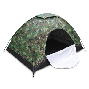 Tente de camping camouflage 2 personnes en Oxford avec poteaux en fibre de verre 200 x 150 cm, abri extérieur - Product Image 2
