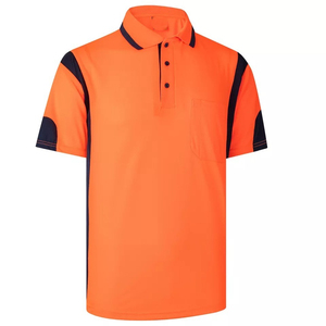 Polo personnalisé de haute qualité en polyester à séchage rapide haute visibilité à manches courtes réfléchissant, sécurité et respirant pour hommes Service OEM - Product Image 2