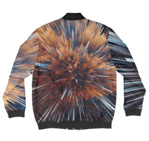 Blouson de baseball universitaire décontracté de haute qualité pour hommes Blouson à la mode en satin imprimé fermeture éclair respirant imperméable pour l'automne/hiver - Product Image 4