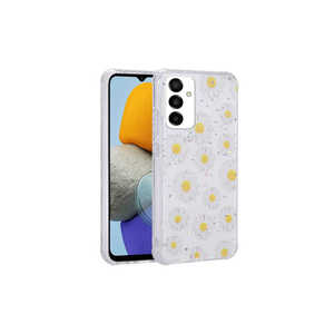 Coque arrière en silicone de luxe à motif marguerite scintillante pour Samsung Galaxy M23, protection d'appareil photo brillante électroplaquée, style A34 Ins - Product Image 1
