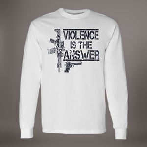 T-shirt à manches longues pour la résolution des conflits 'La violence est la réponse' - Produit promotionnel - Product Image 3