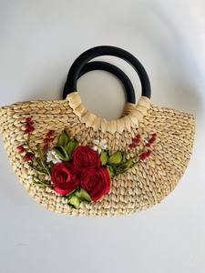 Jacinto de agua natural hecho a mano Colección de bolsos de dos correas Estilo ecológico audaz Playa de verano abierta a la moda - Product Image 2