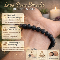 Pulsera de Piedra Volcánica Natural Tallada de Alta Calidad, Cuentas Elásticas de 8mm, Joyería de Piedras Preciosas Hecha a Mano, Tendencia de Moda para Meditación