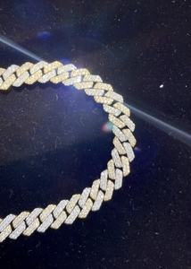 Cadena Cubana de Diamantes Chapada en Oro de Diseño de Lujo con Acabado Dorado para Hombre, Joyería de Estilo Urbano, de Proveedor Mayorista Indio - Product Image 5