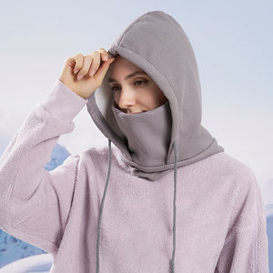 Heavyweight Winter Fleece Full Face Ski Mask <b>Hoodie</b> Outdoor Sports Balaclava with Camouflage and Dot Pattern for Beach - Product Image 3