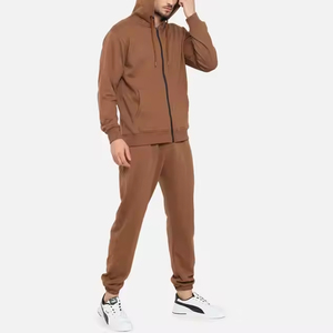 Gran Venta de chándal con logotipo personalizado conjunto pesado 400 GSM de gran tamaño de alta calidad en blanco liso Slim Fit de talla grande chándal para hombres - Product Image 3