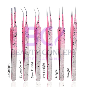 Stainless Steel High Quality Durable Lightweight Fine Point Salon Grade Hand Made Elegant Anti Slip Eyelashes Tweezers - Product Image 6