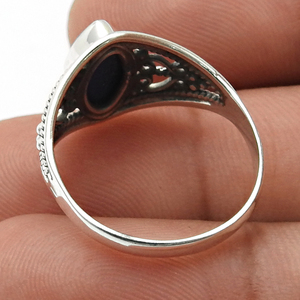 Gran oferta, anillo de piedras preciosas de lapislázuli Natural de Plata de Ley 925 para mujeres y niñas, joyería hecha a mano para regalo de aniversario de compromiso - Product Image 4