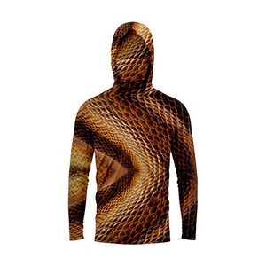 Conjuntos de pesca de manga larga de camuflaje con logotipo personalizado para hombre, sudaderas de secado rápido de poliéster duradero, Sudadera con capucha de protección UV UPF 50 + transpirable - Product Image 5