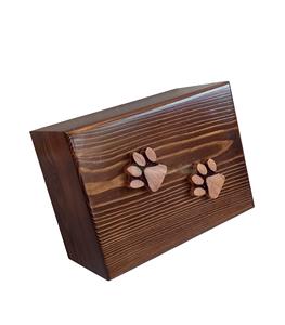 Urne en bois 3D pour cendres de chien, urne en bois pour crémation d'animaux domestiques Boîte funéraire en bois de pin pour restes de chat avec de beaux grains - Product Image 1