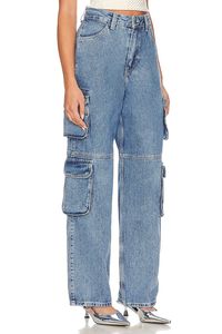 Venta al por mayor de pantalones vaqueros rectos de cintura alta para las mujeres Casual Streetwear Pantalones de mezclilla Pantalones de las señoras y Pantalones - Product Image 3