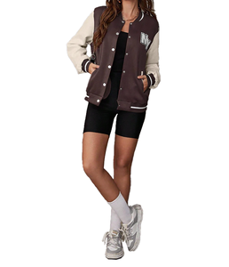 Pour Chicago pour veste en toile de style vintage pour hommes avec col montant Logo avant Design de bord audacieux - Product Image 2