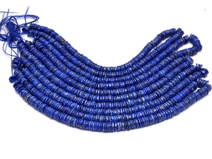 AAA Lapis Lazuli 6มม.-7มม. ลูกปัด heishi/spacer | เส้นด้าย16นิ้ว | ไพฑูรย์ธรรมชาติยาง Rondelle สำหรับเครื่องประดับ - Product Image 2