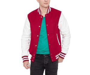 Custom New Style Wool PU Leather Varsity <b>Jacket</b> Breathable Cotton Fleece Stand Collar High Street CollegeBaseballjacket for <b>men</b> - Product Image 5