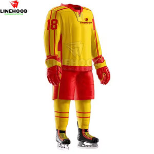 Service OEM en gros, ensembles d'uniformes de hockey sur glace unisexes de taille personnalisée, respirants et absorbant l'humidité, de haute qualité, dernier design - Product Image 3