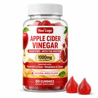 Gummies au vinaigre de cidre de pomme 1000mg sans sucre avec la mère naturelle B12 Folate Détox Nettoyage 60 Gummies Végétaliens OEM Marque Privée