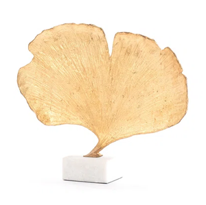 Proveedor al por mayor Diseño de hoja de mármol y latón Artículo decorativo Decoración del hogar Estatua de lujo Artículo del fabricante - Product Image 1