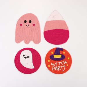 High Quality 36\" Glass <b>Beaded</b> Dining Table <b>Coaster</b> Hand <b>Beaded</b> Work with Custom Floral Design Low Price Christmas Mats & Pads - Product Image 5