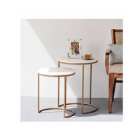 Dessus de table en marbre naturel de designer pour le salon Accessoires de décoration pour la maison en marbre laiton avec produit en vente