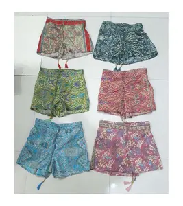 Nieuwe Zijden Mix Saree Stof Damesshort Boho Shorts Strandkleding Rayon Print Bohemian GC-AP-963 Bohemian Shorts