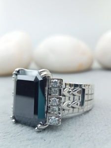 D'VINS JEWELS Classic 925 Silver Engagement Ring Emerald Cut Buguette Brilliant 9x7mm VVS Moissanite Gold Wedding Band for Gifts - Product Image 3