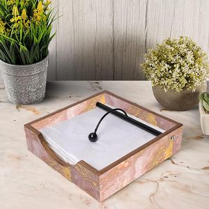 ที่ใส่กระดาษเช็ดปากไม้ทำมือสำหรับโต๊ะอาหาร ที่ใส่กระดาษทิชชูไม้แฮนด์เมด ของตกแต่งโต๊ะสวยหรูสำหรับบ้านและโรงแรม - Product Image 4