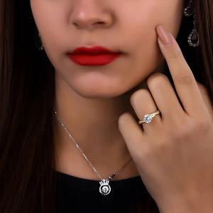 แหวนหมั้นเพชรทรงกลม 1.50 กะรัต เพชรเพาะเลี้ยงในห้องปฏิบัติการ ตัวเรือนทองคำขาว 14K งานฝีมือสำหรับงานแต่งงาน - Product Image 1