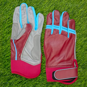 Gants de frappe de baseball sur mesure en cuir bleu souple, respirants, écologiques, à séchage rapide, avec fermeture à enfiler, légers et durables pour - Product Image 1