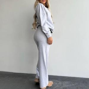 Venta al por mayor de chándales de gran tamaño en blanco de lujo con nuevo diseño deportivo informal pesado unisex con logotipo personalizado para mujer - Product Image 3