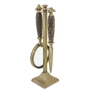 Loupe en laiton ouvre-lettre en laiton avec support accessoires de bureau Antique luxe articles nautiques décoration de Table - Product Image 1