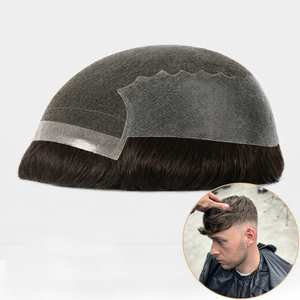 Prothèse capillaire Q6 de qualité supérieure en dentelle française australienne avec base fine pour hommes, système de remplacement capillaire humain pour hommes souffrant de perte de <span class=keywords><strong>cheveux</strong></span> - Product Image 1