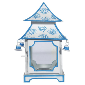 Lanterne Porte-Bougie Pagode Antique en Métal Doré Peinte à la Main, Décoration Décorative pour la Maison, Pièce Centrale avec Clochettes - Product Image 4