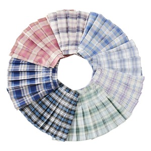 Filles jupes à carreaux enfants uniforme scolaire tout-petits plissé Tutu bleu mince mince taille haute Mini jupes enfant - Product Image 1