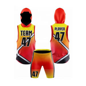 Maillots de football 7 contre 7 pour jeunes, style à capuche, haute qualité, 100% polyester et élasthanne, compression, impression par sublimation - Product Image 1