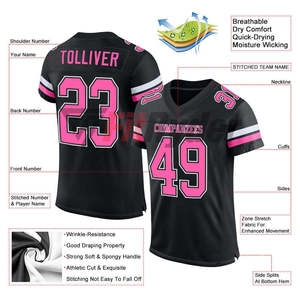 Uniforme de football américain unisexe avec logo personnalisé, vêtements de sport avec impression par sublimation, manches courtes, été - Product Image 2
