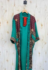 Kimono de seda largo, batas largas para dama de honor, regalo único de lujo, batas de lujo para mujer, Kimono de reciclaje, Batas para mujer - Product Image 3