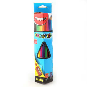 Crayons de couleur, lot de 12 avec taille-crayon - Multicolore - Product Image 1
