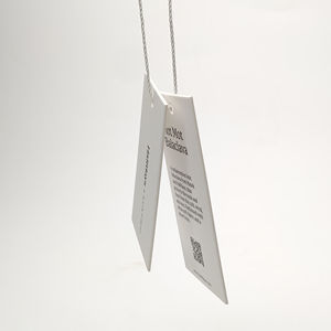 Ensemble d'étiquettes volantes en papier de texture de luxe avec joint de ficelle étiquette pivotante en carton spécial conception personnalisée Logo marque pour vêtement vêtements - Product Image 4