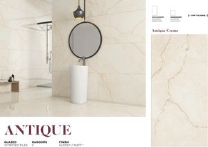 Carreaux en porcelaine émaillée antibactériens et antidérapants de conception italienne, style moderne, appartements, hôtels, villas, centres commerciaux, écoles, antique CREMA - Product Image 2